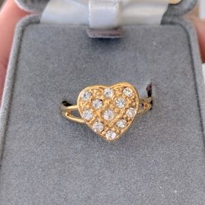 Genuine Austrian Crystal adjustable heart ring